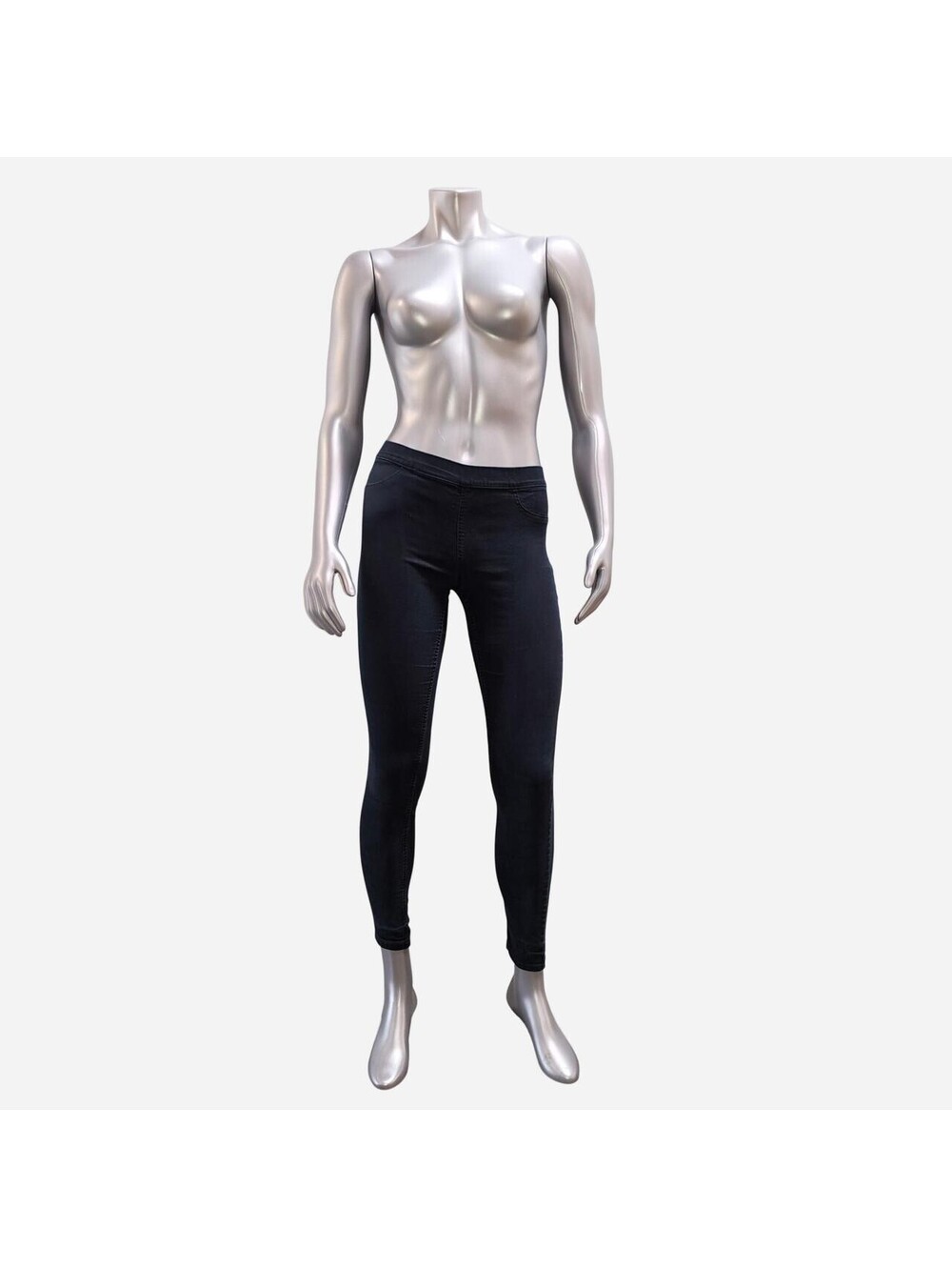 HM Womens Black Jeggings High Waist Stretch Denim Pants Size 6